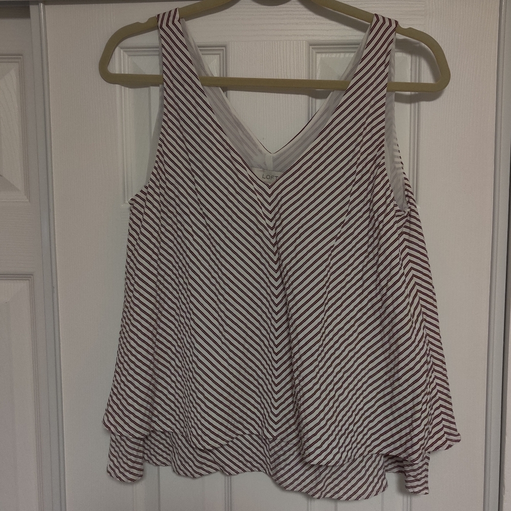 Loft Striped Tiered Top S